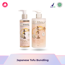 Muat gambar ke penampil Galeri, EZ White Japanese Tofu Bundling (1 Botol Lotion + 1 Botol Shower Cream)
