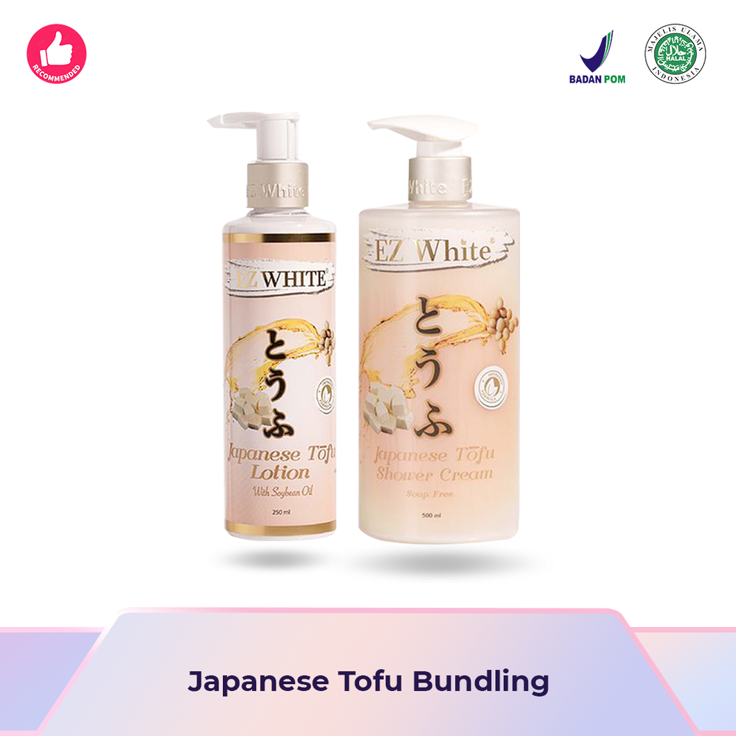 EZ White Japanese Tofu Bundling (1 Botol Lotion + 1 Botol Shower Cream)
